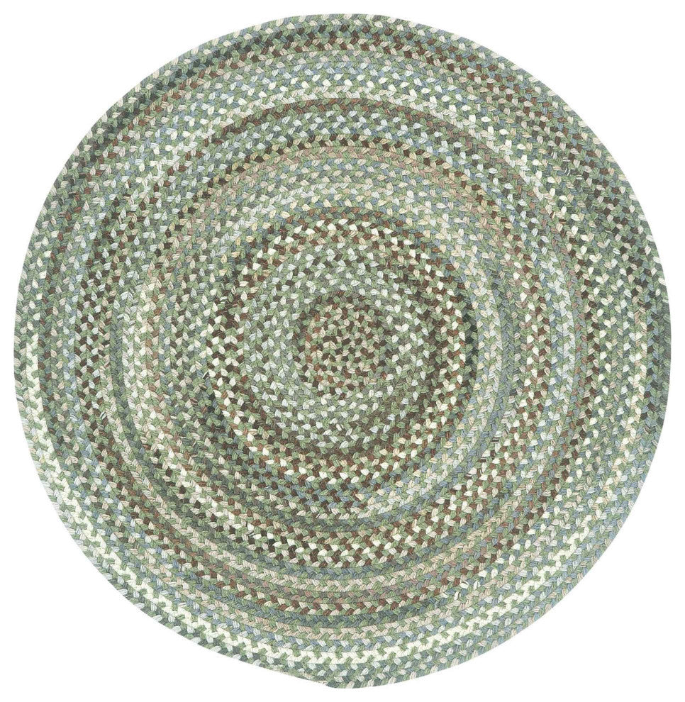Capel Sherwood Forest Green Olive 0980_250 Braided Rugs - 5' 6" Round