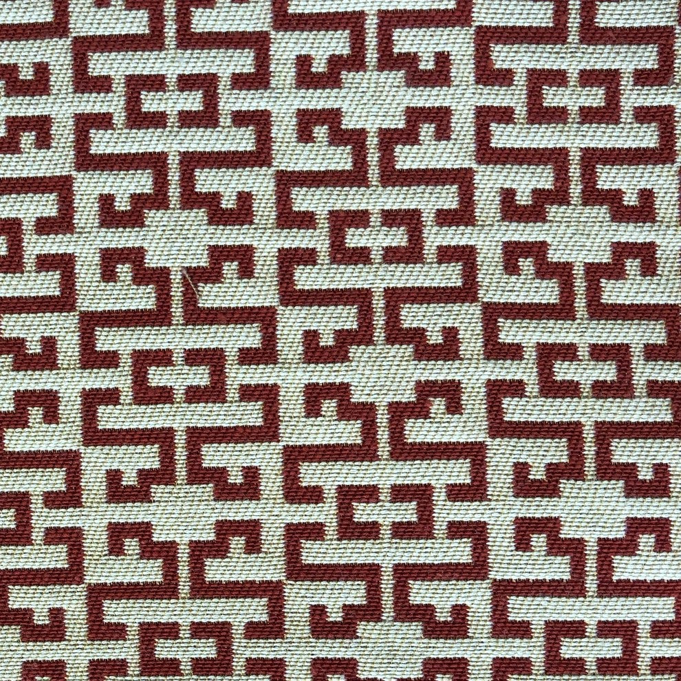 Viva Red Link Red and Beige Luxury Throw Pillow, 22"x22"