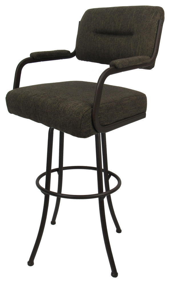 Swivel Counter Metal Bar Stool, Sanora Brown - Coffee, 34"