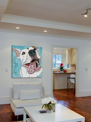 "White Pittie" Painting Print on Wrapped Canvas