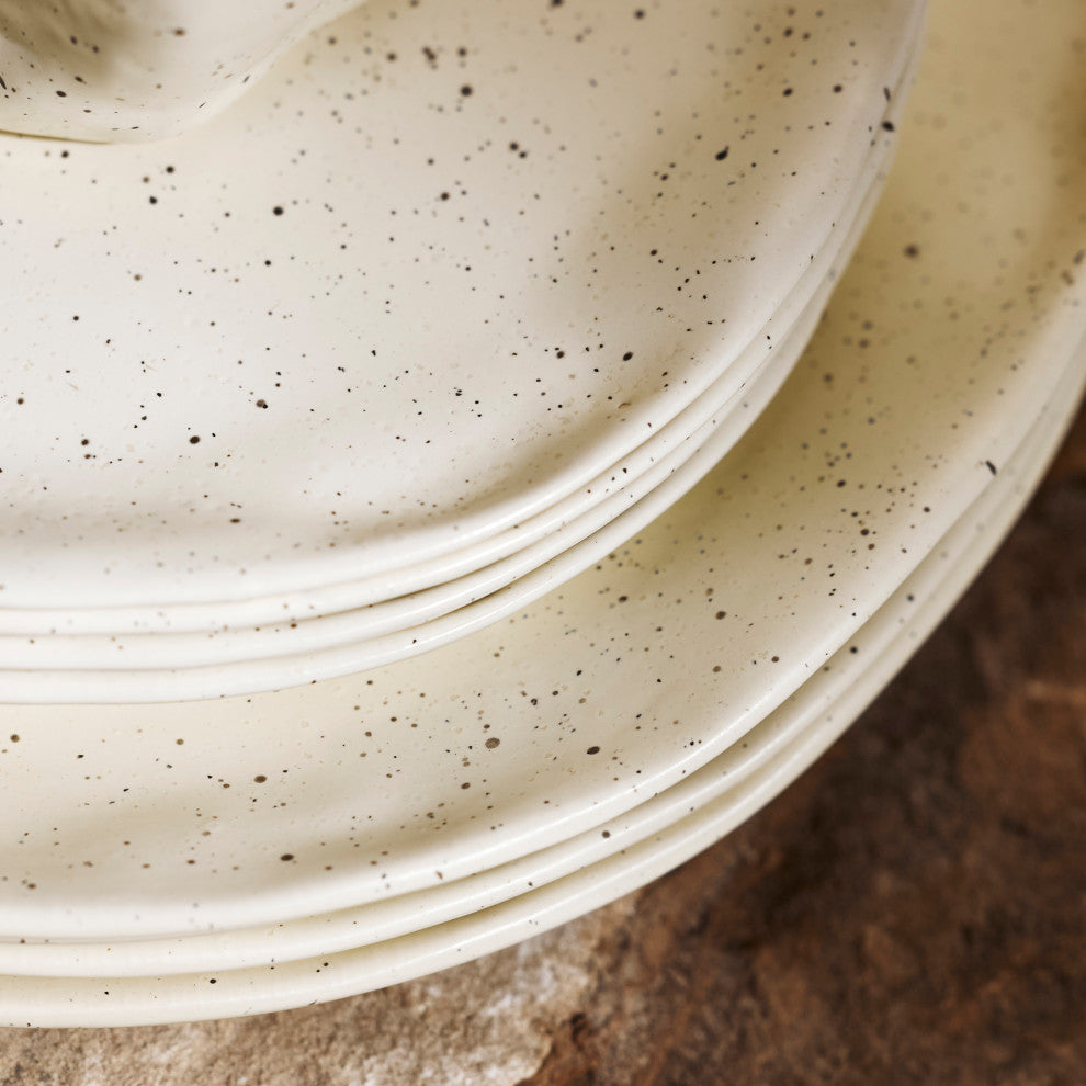 Stone by Mercer Project ATIK Stoneware 32 Piece Dinnerware Set, Cream Speckled