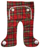 16" Traditional Red Plaid Long John Christmas Stocking with Pom Poms