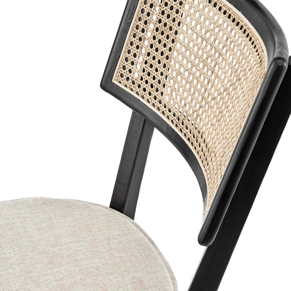 Caledonia Wood Dining Chair, Black Beige