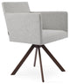 Harput Sword Chair, Walnut Veneer Steel Base, Pistachio Camira Wool