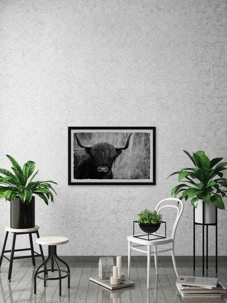 "Angus the Highland Cow" Framed Painting Print, 18x12