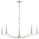 5-Light Chandelier, Matte Black, Polished Nickel