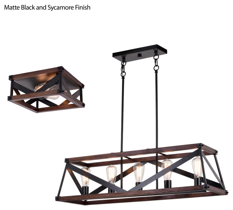 Vaxcel Lighting C0260 Wade 2 Light 13"W Flush Mount Square - Matte Black /