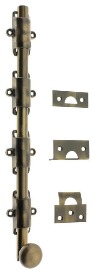 Genuine Solid Brass 24" Heavy Duty Surface Bolt, Antique Brass