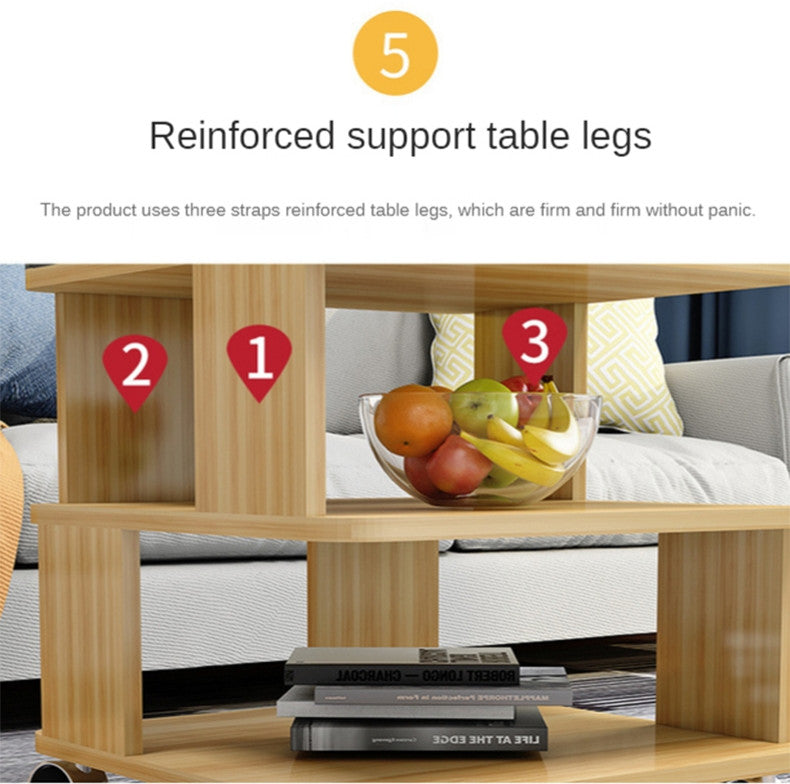 Modern Simplicity Coffee Table Made of Solid Wood with Multifunctional Storage, White+black, L15.7"
