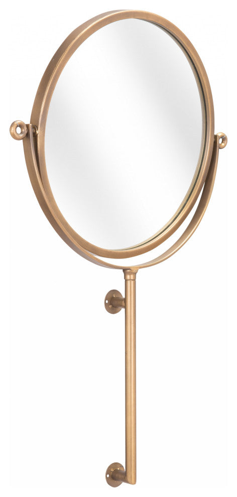 Gold Round Wall Mount Mirror