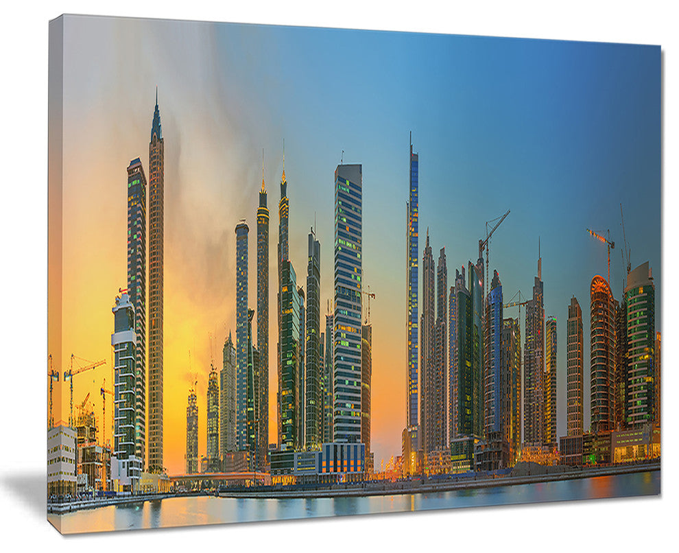 "Business Bay and Downtown Dubai" Canvas Print