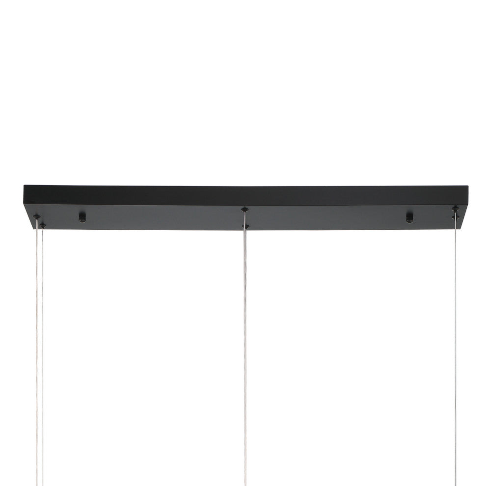 3-Light Unique Geometric LED Chandelier, Black