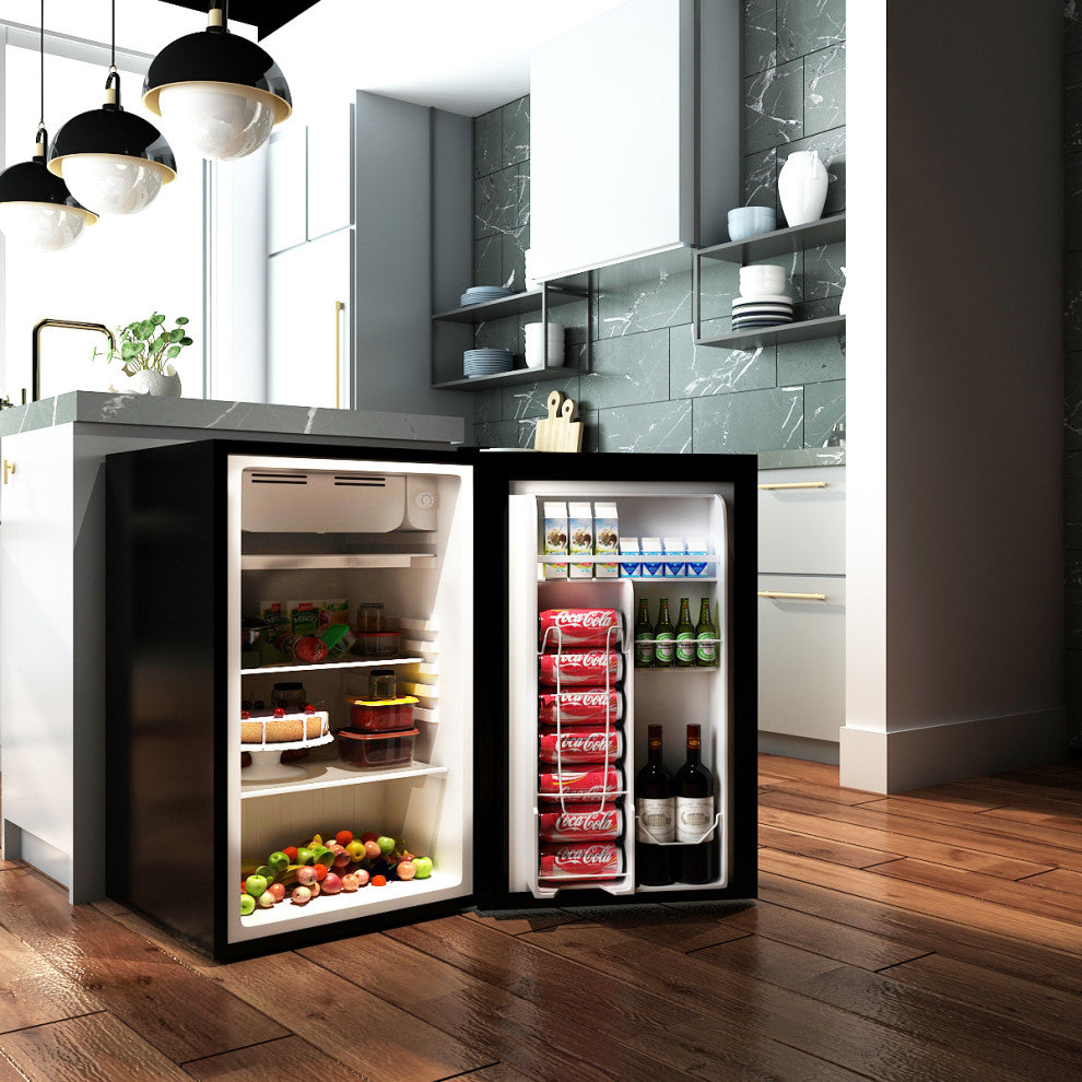 Costway 3.2 Cu.Ft. Compact Refrigerator Mini Dorm Small Fridge Reversible Door