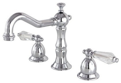 Kingston Brass Widespread Bathroom Faucet With Brass Pop-Up, Polished Chrome