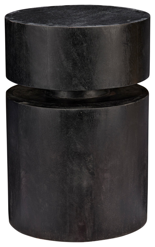 Dylan Wood Round Side Table, Grey