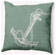 18x18" Anchored Nautical Decorative Indoor Pillow, Sage