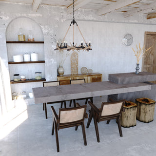 Breckenridge 30.5" 6 Light Antler Chandelier Aged Iron with Natural Rope