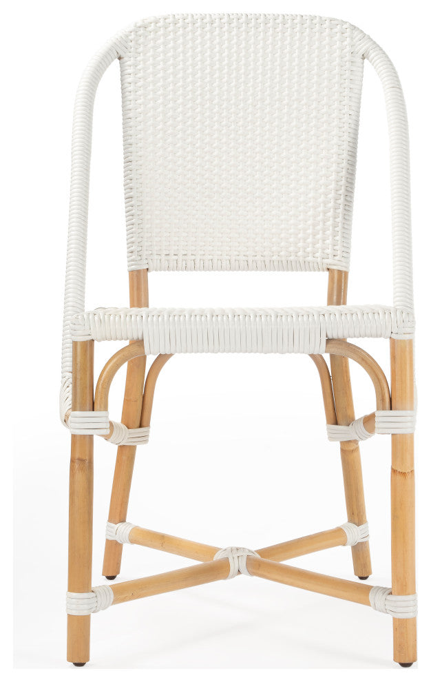 Tenor White and Black Rattan Side Chair