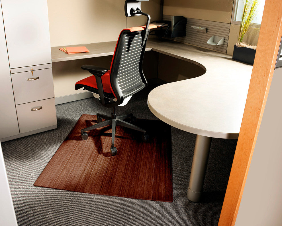 Dierdre Bamboo Roll-Up Chair Mat, 52"x48"