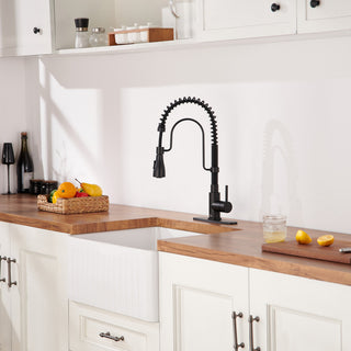 Kitchen Faucet Sink Mixer Faucet Pull Down Sprayer Single Handle 1.8 GPM, Matte Black