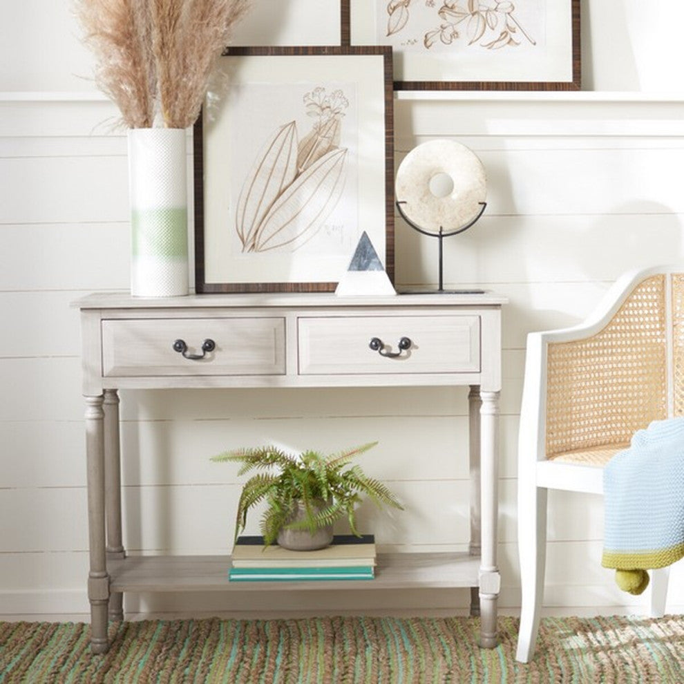 Safavieh Primrose 2 Drawer Console Table, Greige