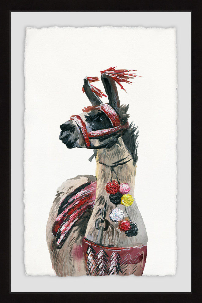 "Dark Llama" Framed Painting Print, 30"x45"