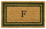 Sage Green Border 18"x30" Monogram Doormat, Letter F