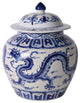 B&W Ginger Jar W/ Dragon Motif