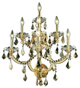 Elegant Maria Theresa Wall Sconce, Gold Finish With Royal Cut Crystal