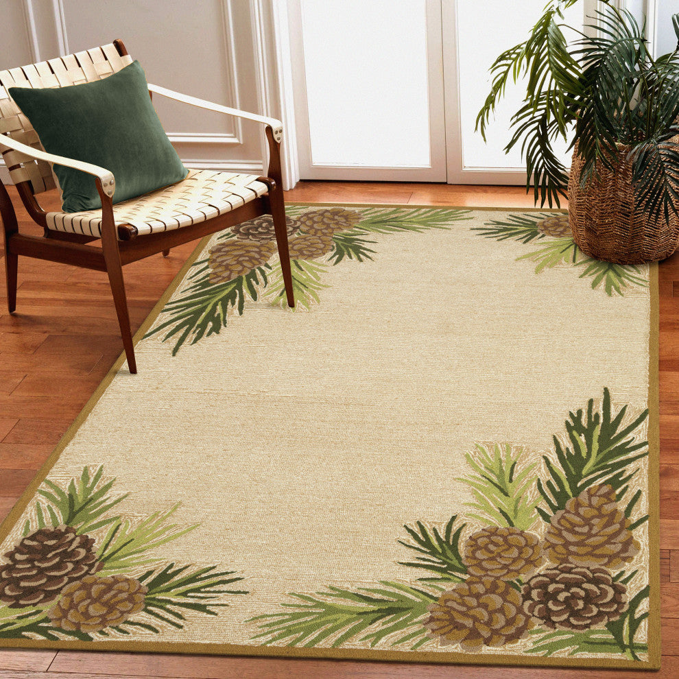 Ravella Forest Border Indoor/Outdoor Rug Natrl 8'3"x11'6"