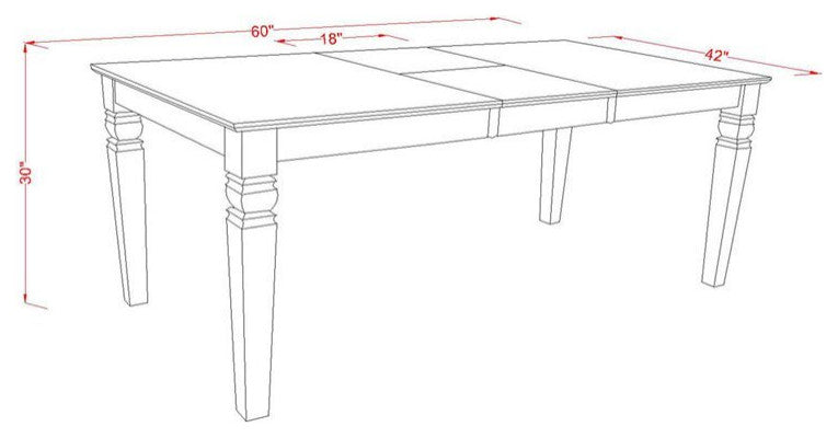 Wequ7-Bmk-W, 7-Piece Set With Table and 6 Chairs, Buttermilk and Cherry