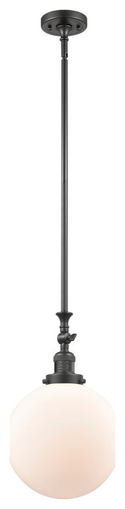 X-Large Beacon 1-Light Mini Pendant, Oil Rubbed Bronze, Matte White