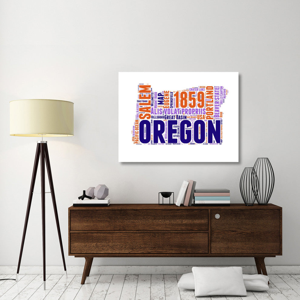 "Oregon Word Cloud Map" Fine Art Print
