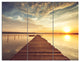 Sea Pier under Beautiful Cloudscape, Modern Triptych Canvas Art, 36x28, 3 Panels