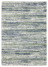 Greer Modern Distressed Stripe Blue/ Green Area Rug, 5'3" x 7'6"