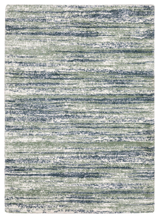 Greer Modern Distressed Stripe Blue/ Green Area Rug, 5'3" x 7'6"