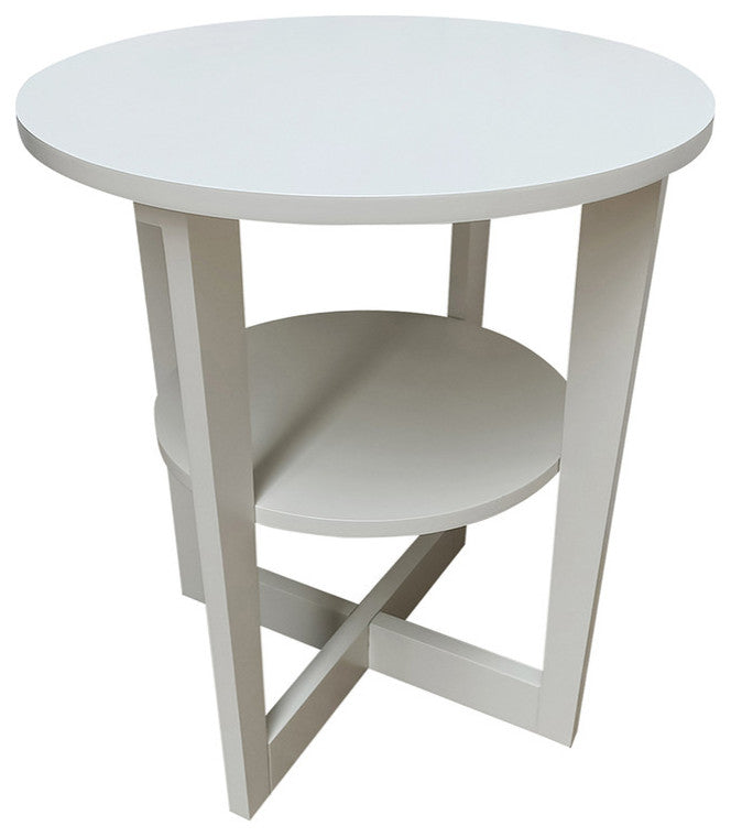 X-Base End Table Decorative Side Table Accent, White