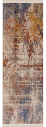Distressed Geometric Area Rug, 2' X 6'