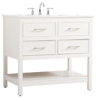 Home Living 36" Single Bathroom Vanity, White