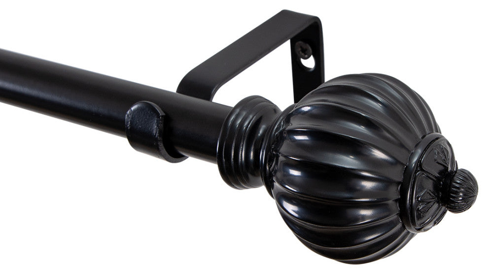 UTOPIA ALLEY 3/4 Inch Curtain Rod - Curtain Rods For Windows 86 to 120 Inch, Black