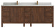 Elizabeth 84 Double Sink Bath Vanity in Dark Walnut Teak 2" Carrara Quartz
