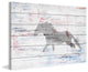 "Grey Horse Trot" Painting Print on White Wood, 45"x30"