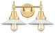Innovations 447-2W-SG-G1 2-Light Bath Vanity Light, Satin Gold