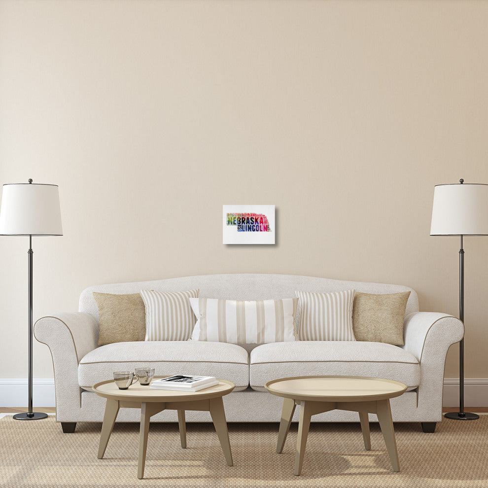 "Nebraska Watercolor Word Cloud" Fine Art Print