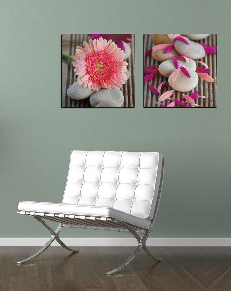 "Beauty, Bloom" Tempered Glass Wall Art, 2-Piece Set