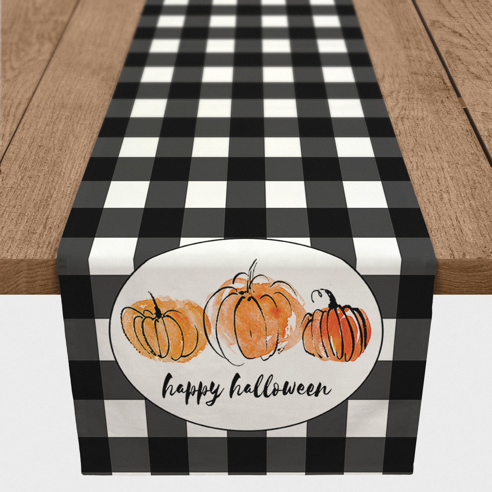 Buffalo Check Pumpkins 16"x72" Table Runner