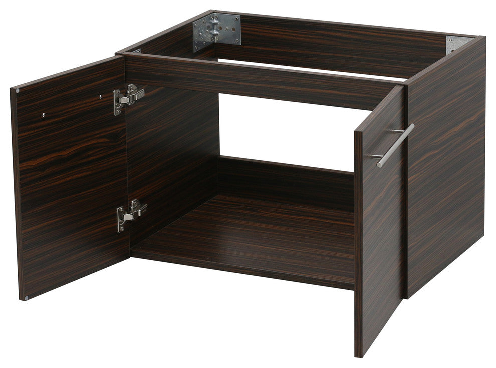Windbay 36" Wall Mount Vanity, White Quartz Undermount Top, Ebony