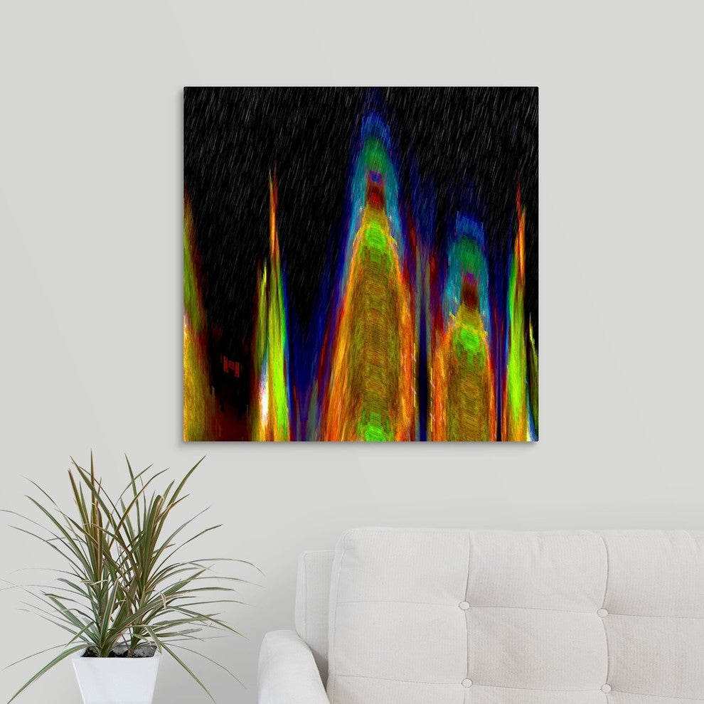 "Spring Rain I" Wrapped Canvas Art Print, 24"x24"x1.5"