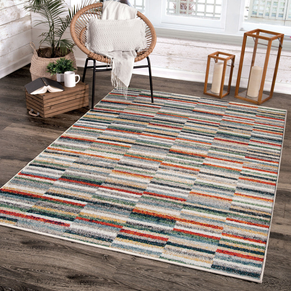 Orian Gemstone Tamley Multi Beige Area Rug 7'10" x 10'10"