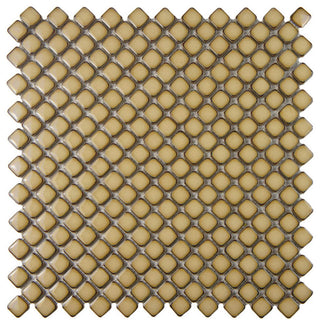 Hudson Diamond Porcelain Mosaic Floor and Wall Tile, Caffe, Sample